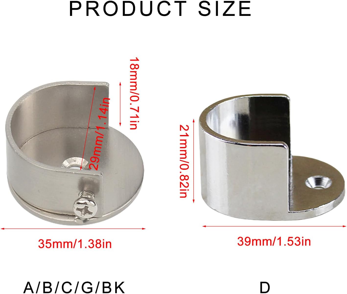2PCS Curtain Rod Brackets for 28mm Wall Mounta Rods Holder for Various Home Decoration Window Hardware