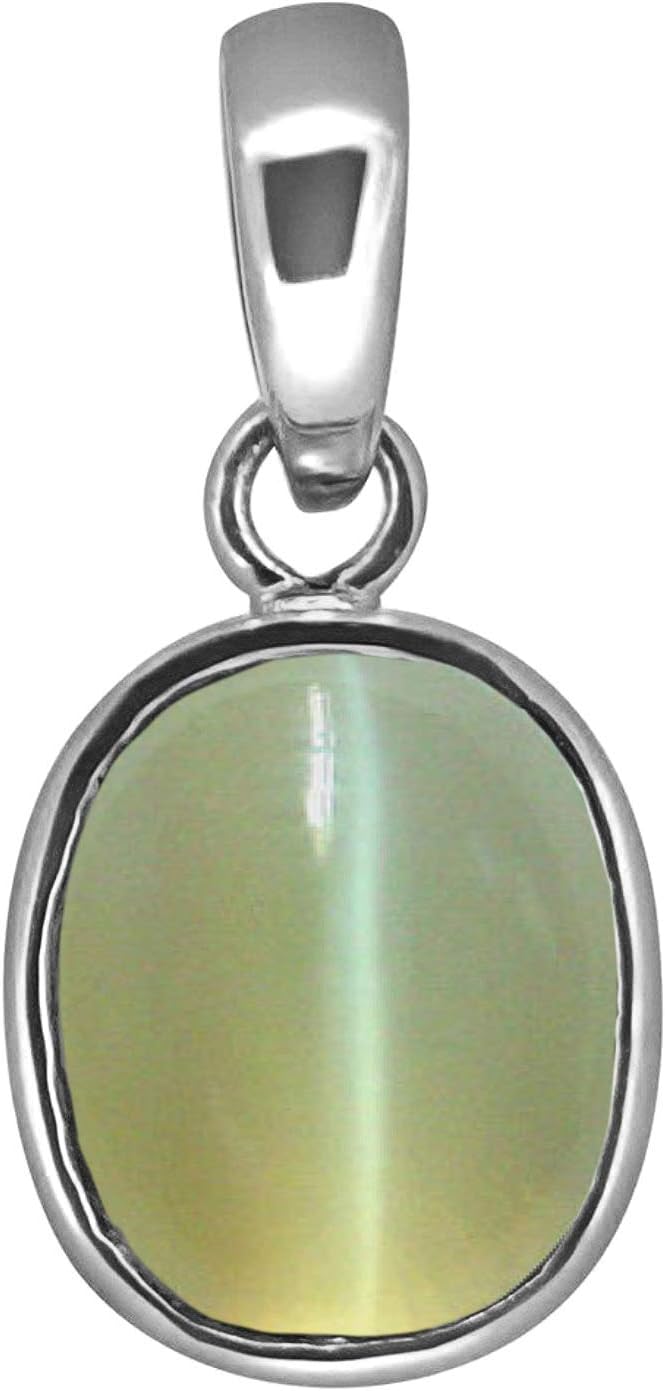 SIDHARTH GEMS11.25 Ratti 10.47 Carat A+ Quality Cat's Eye Lehsunia Gemstone Pendant for Women's and Men's