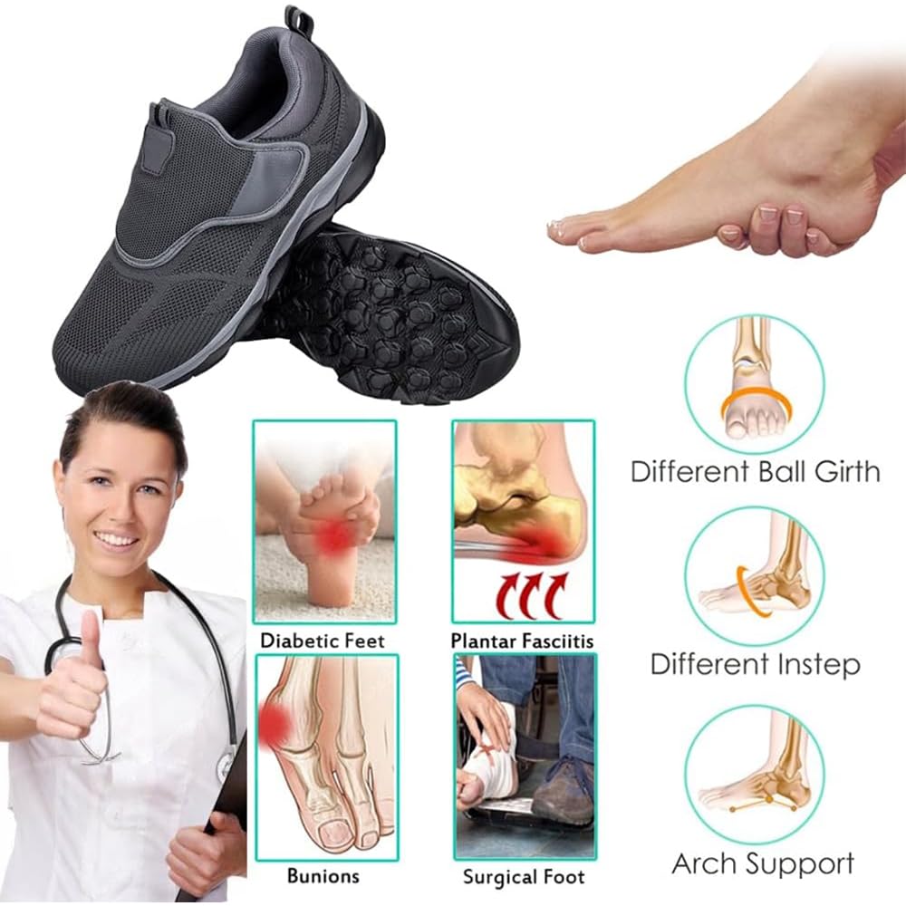 Diabetiker Schuhe Extra Weit Gesundheitsschuhe Walkingschuhe Herren Orthopädische Schuhe Turnschuhe Sneakers Freizeitschuhe Sportschuhe Verbandschuh Für Senioren Geschwollene Füße