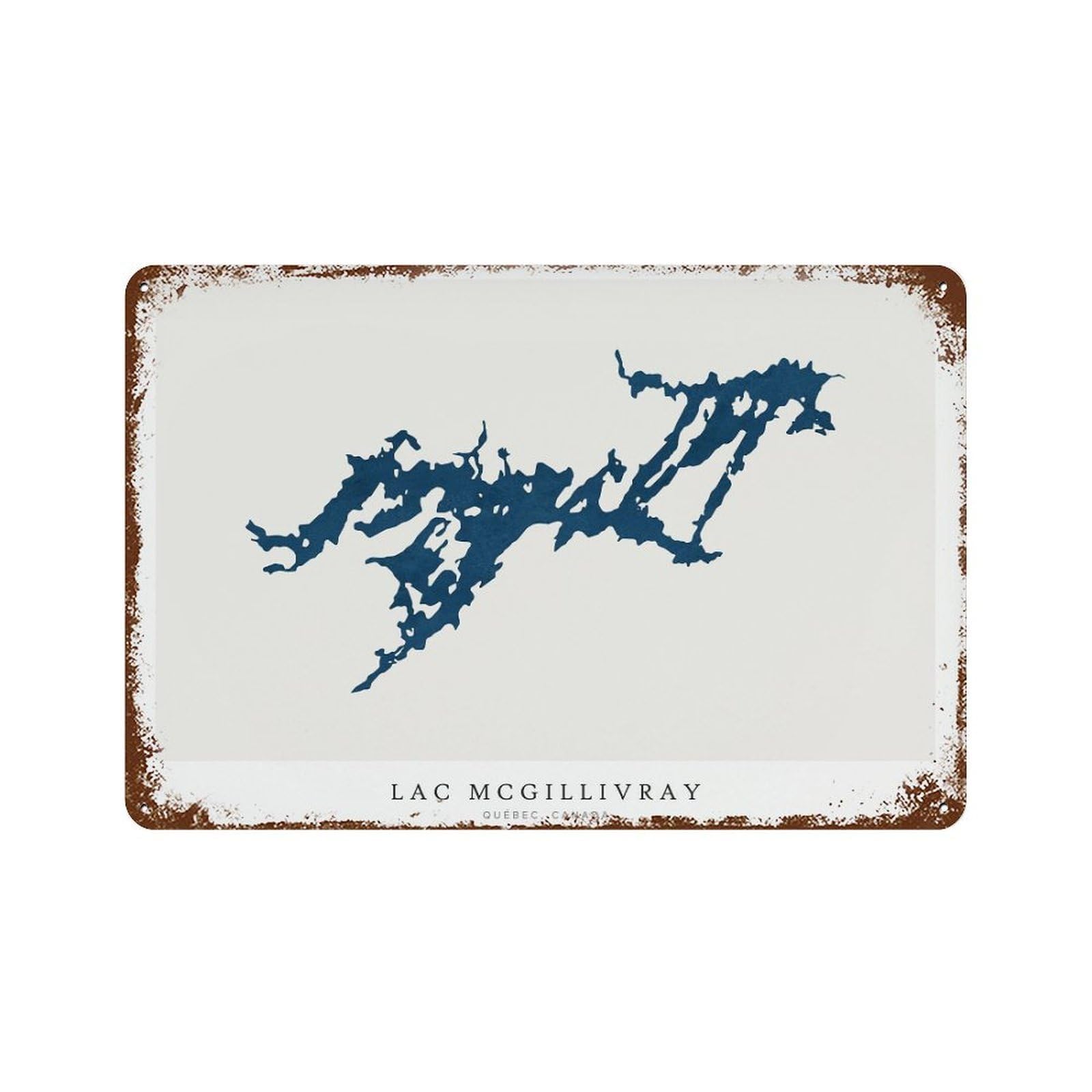 xiaoxiaoshen Lac McGillivray Map Quebec Canada Lake Minimalist (2) Wall Decor Art Metal Tin Poster Modern Home Decor Art Home Bar Shop Decorations Vintage Sign 20x30cm
