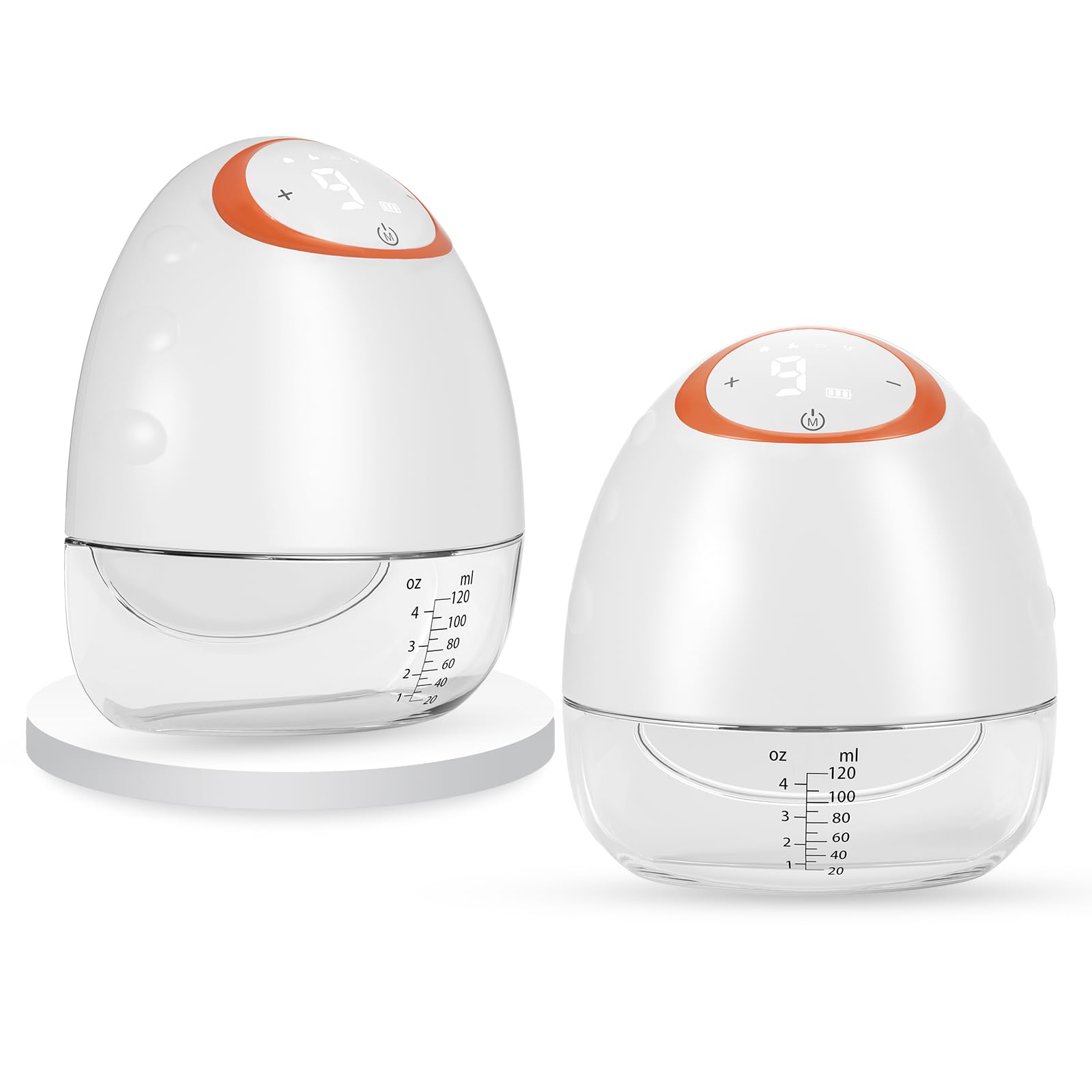 Milchpumpe Elektrisch Handsfree Doppel, 4 Modi & 9 Stufen BPA-frei | Elektrische Milchpumpe mit 2×120 ml Flaschen, LED, USB-C, leise, 18/21/24 mm Flansche, für Zuhause, Büro & unterwegs