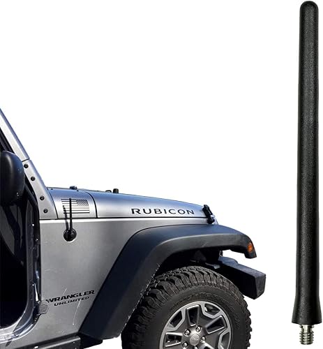 AntennaMastsRus - La original de 6 3/4 pulgadas es compatible con Jeep Wrangler TJ - YJ (1987-2006) - Antena de goma corta a prueba de lavado de