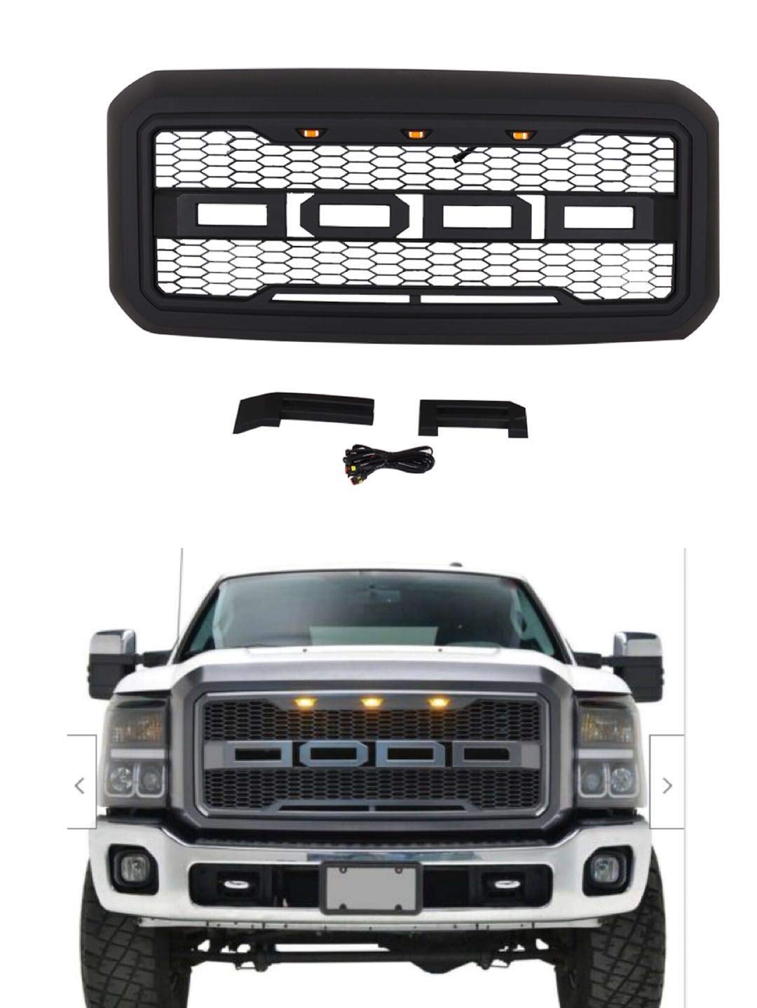 VZ4X4 For 11-16 Raptor Style Grille For 11-16 Ford F250 F350 F-450 Super Duty Matte Black US STOCK-Will arrange shippment by FEDEX at the next day after receipt of order.