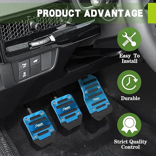 Miniatura 7 de Fundas para pedal de automóvil, cubierta de aluminio para pastillas de freno de transmisión manual automática, repuesto de pedal de goma de metal