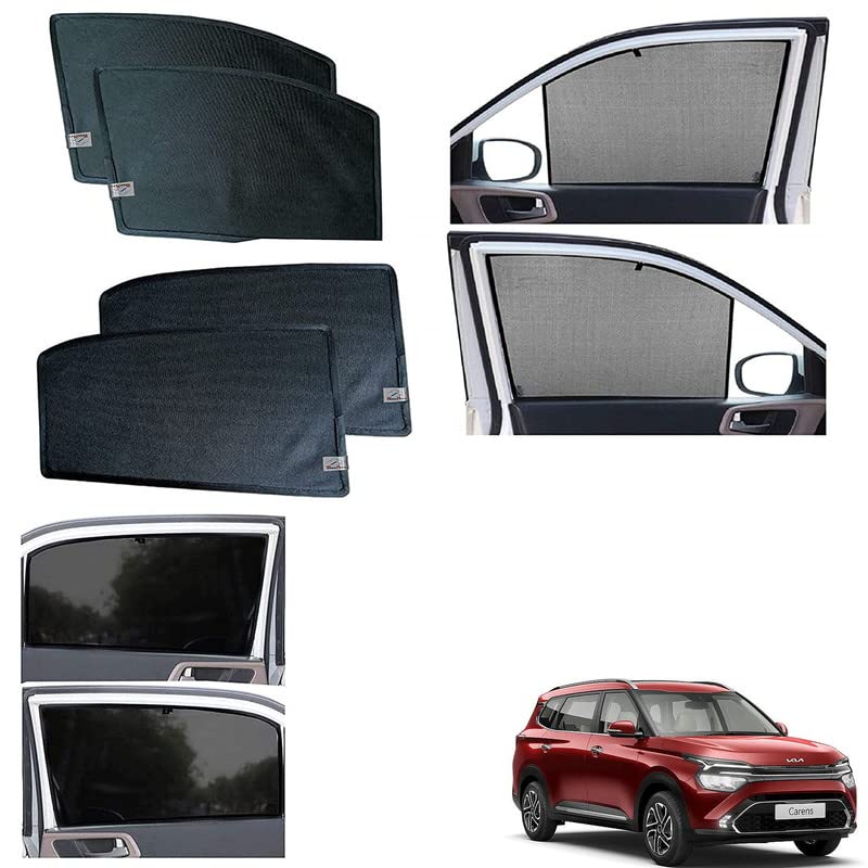 Image of WolkomHome car Fix Curtain Window Shades Half Curtains Sunshade for Carens 2023 (Set of 6)