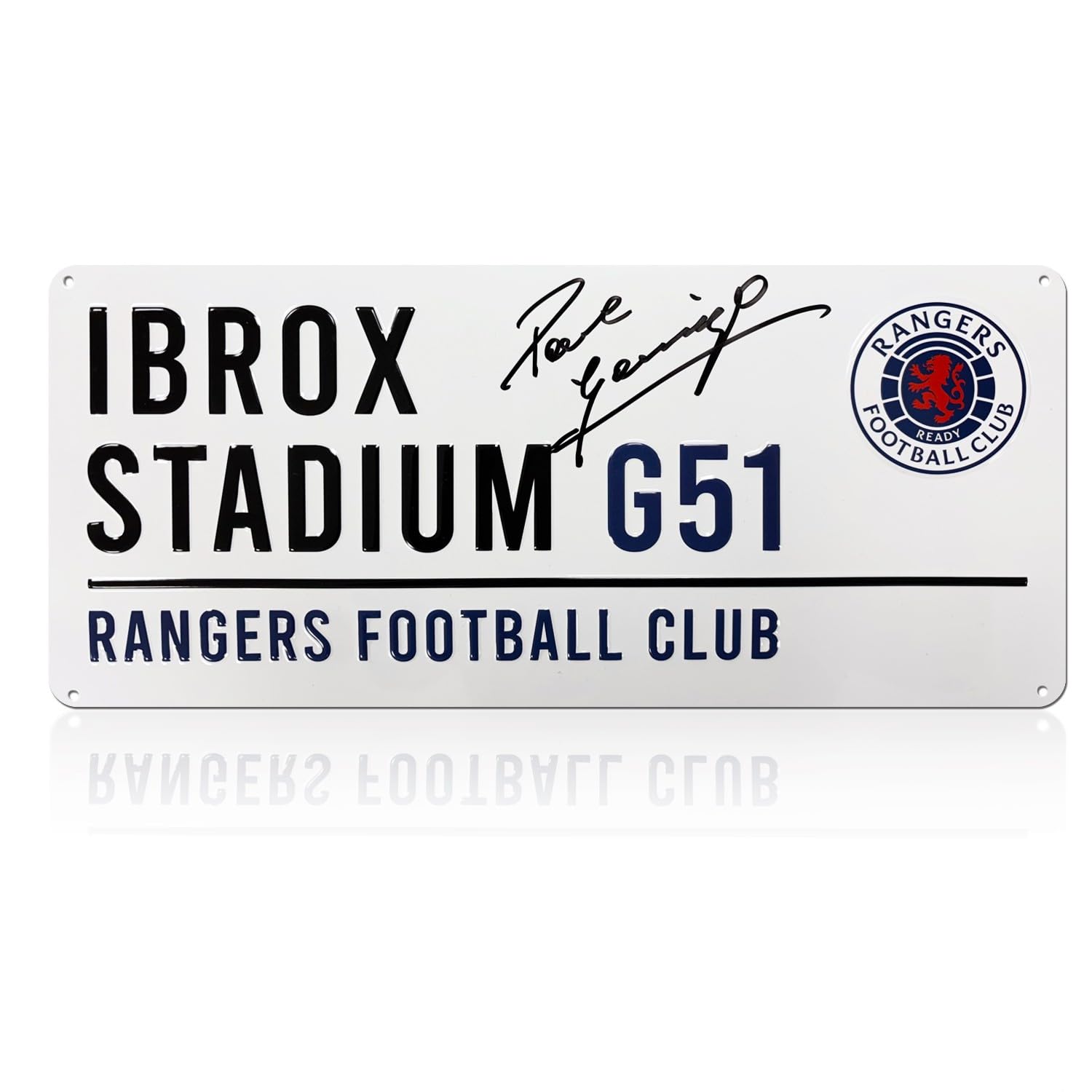 Exclusive Memorabilia Paul Gascoigne Signed Rangers Street Sign