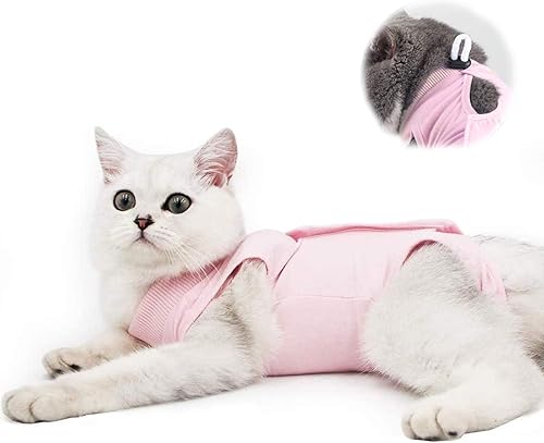 Traje de recuperación profesional para gatos para heridas abdominales y enfermedades de la piel, alternativa de collar electrónico para gatos y