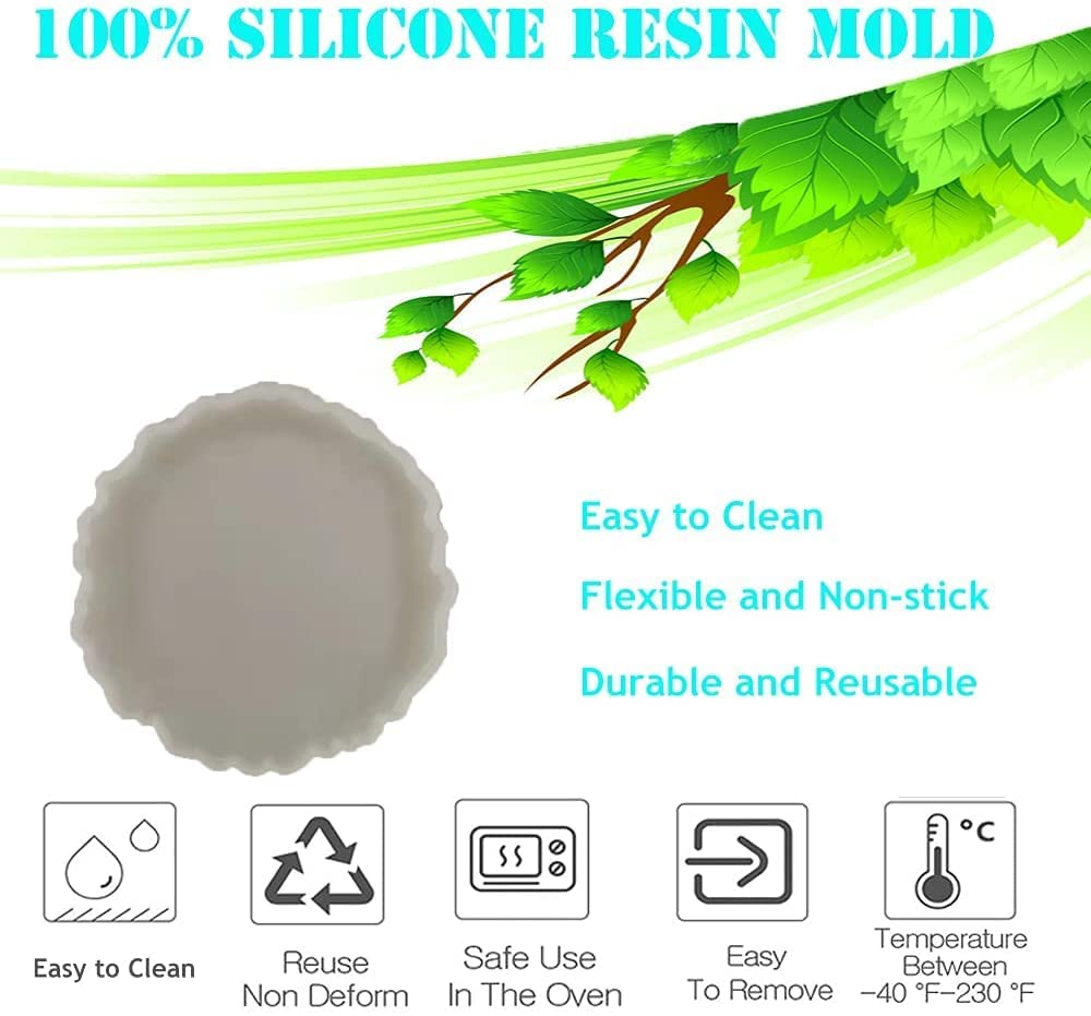Baking Set Resin Coaster Molds,Silicone Molds for Resin Casting,Silicone Agate Coaster Molds for Making Resin Geode,Agate Slice Coasters,Cup Mats,Home Decoration Pack of 1 1