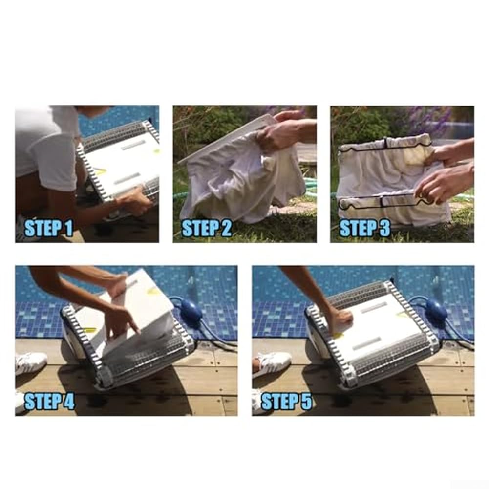 Sac filtrant fin réutilisable pour nettoyeur de piscine Aquabot modèles 8111 et 8101, pièce de rechange durable en maille de coton pour piéger la saleté et les débris pour un entretien de l'eau claire