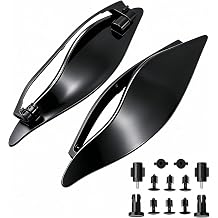 Fairing Air Deflectors Side Wing Windshield Adjustable Wind Deflectors Compatible with 2014-2024 Harley Electra Glide Street Glide Tri Glide Ultra Limited Fairing Side Shield (Black)