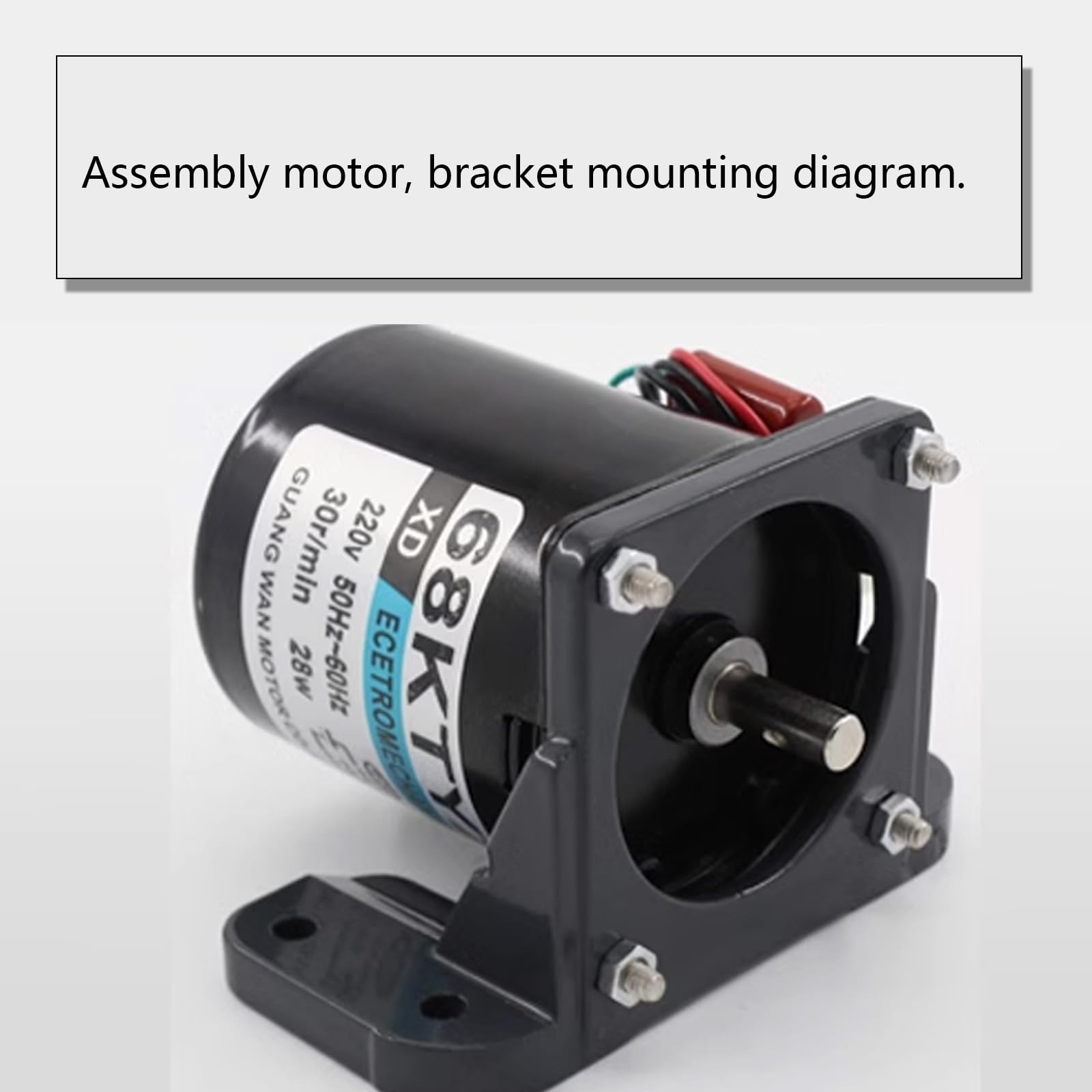 Miniatura Magnete Permanente Motore Sincrono, 68KTYZ AC220V 28W Piccolo motoriduttore sincrono elettrico a magnete permanente CW/CCW per l'automazione dello strumento(30 r/min)