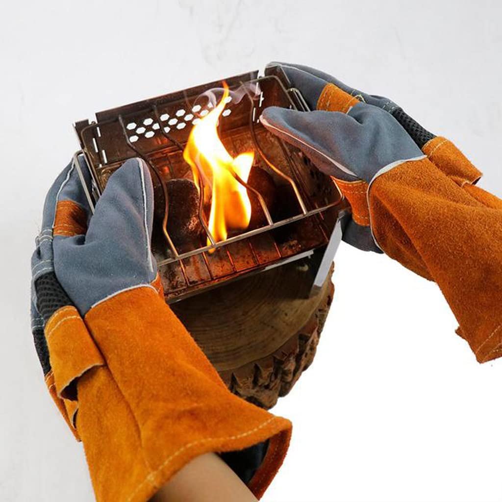1 Paire de Gants d'extérieur en Cuir avec Isolation par Flamme pour Grill, Cuisine (Couleur : D, Taille : Talla �nica)