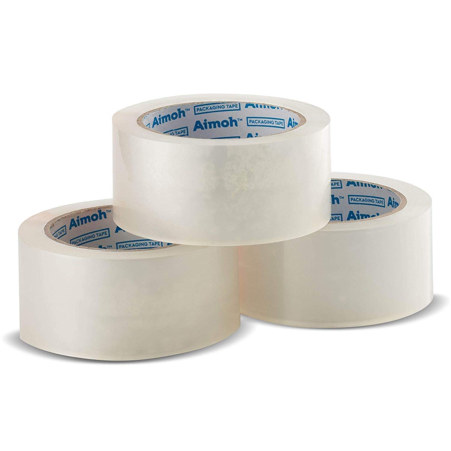 Aimoh 36 Rolls Heavy Duty Clear Packing Tape -Acrylic Adhesive- 2.7mil Ultra Strong Commercial Grade- Size 1.88 x 60 Yard- 3 Inch Core- Refill - 36 Rolls (11631-36)