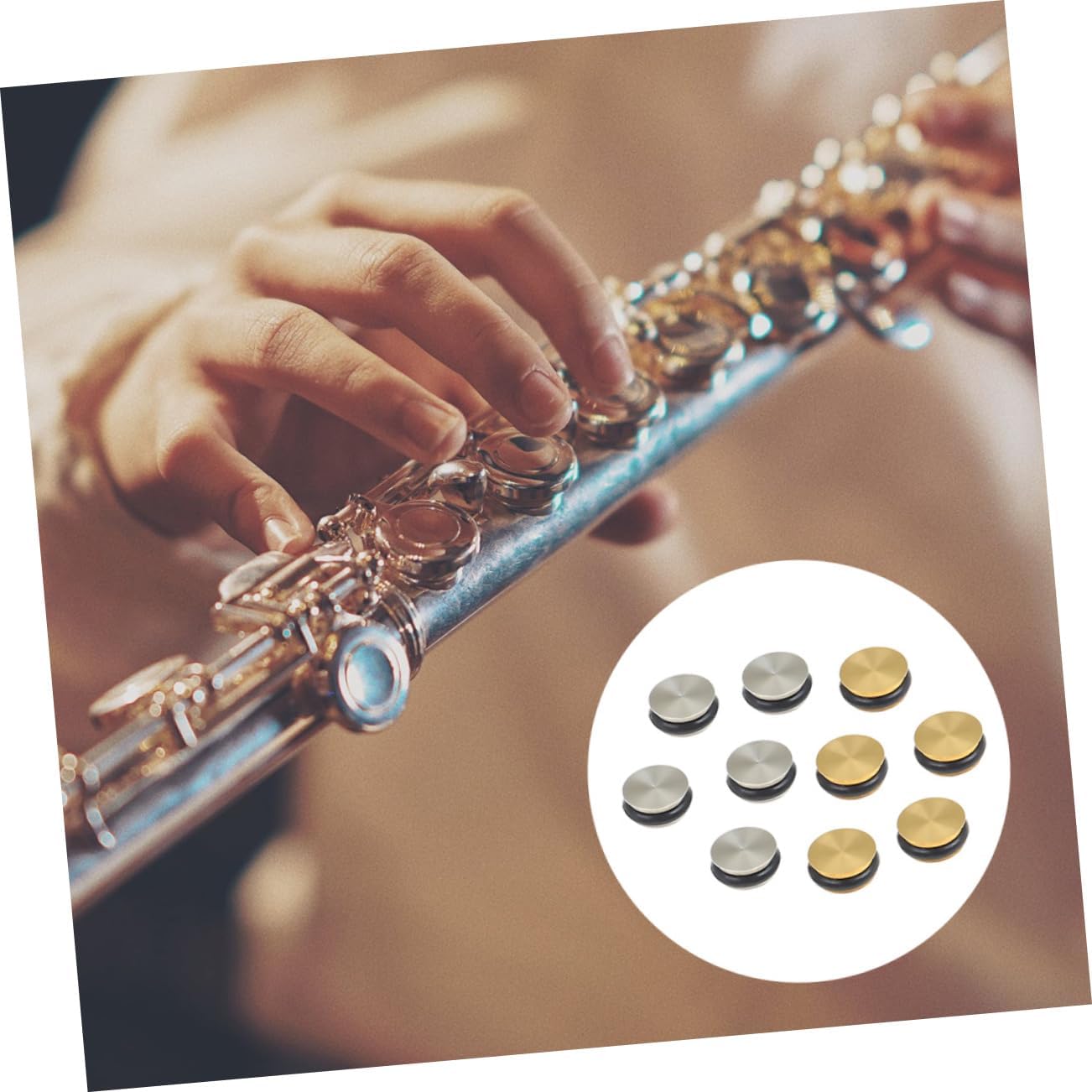SUPVOX Metal Flute Plugs Open Hole Replacement Parts 10Pcs Durable Wind Instrument Accessories Easy Installation for Flute Players