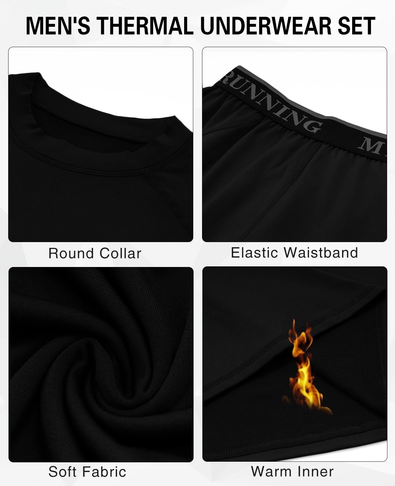 MEETYOO Ropa Interior Térmica Hombre Ropa Termica Hombre Frio Conjunto Termico para Montañismo,Esquí y Ciclismo