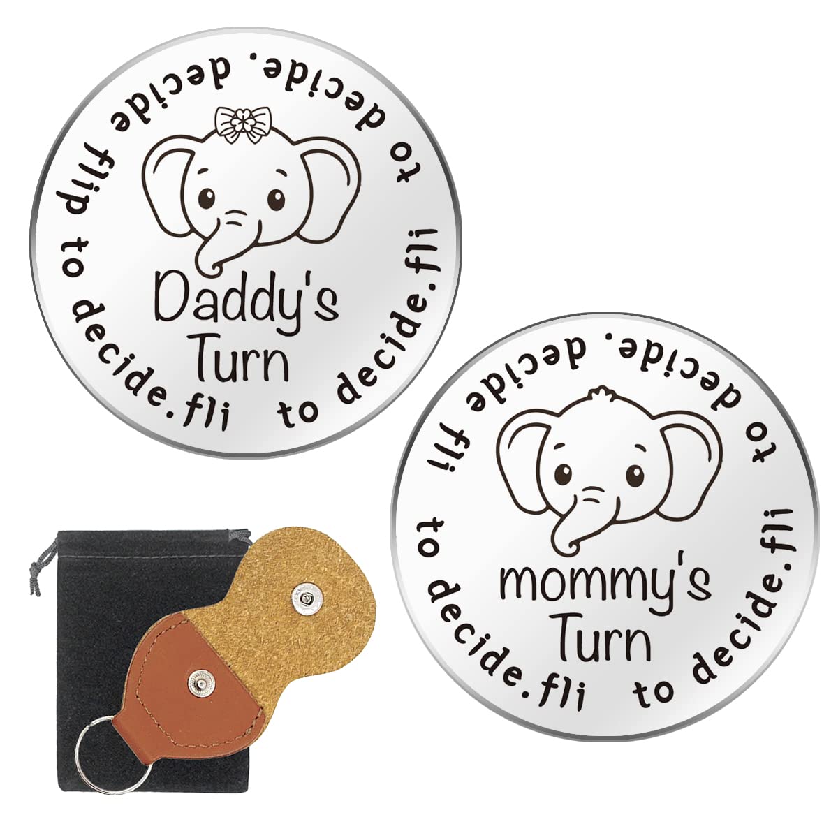 RAOSIME Cute Elephant Pocket Hug Token Gift,Double Sided New Parents Decision Coin Gifts for Mom Dad Baby Shower First Time Mommy Daddy to Be,Newborn Baby Gift Pregnancy Birthday Gifts for New Parents