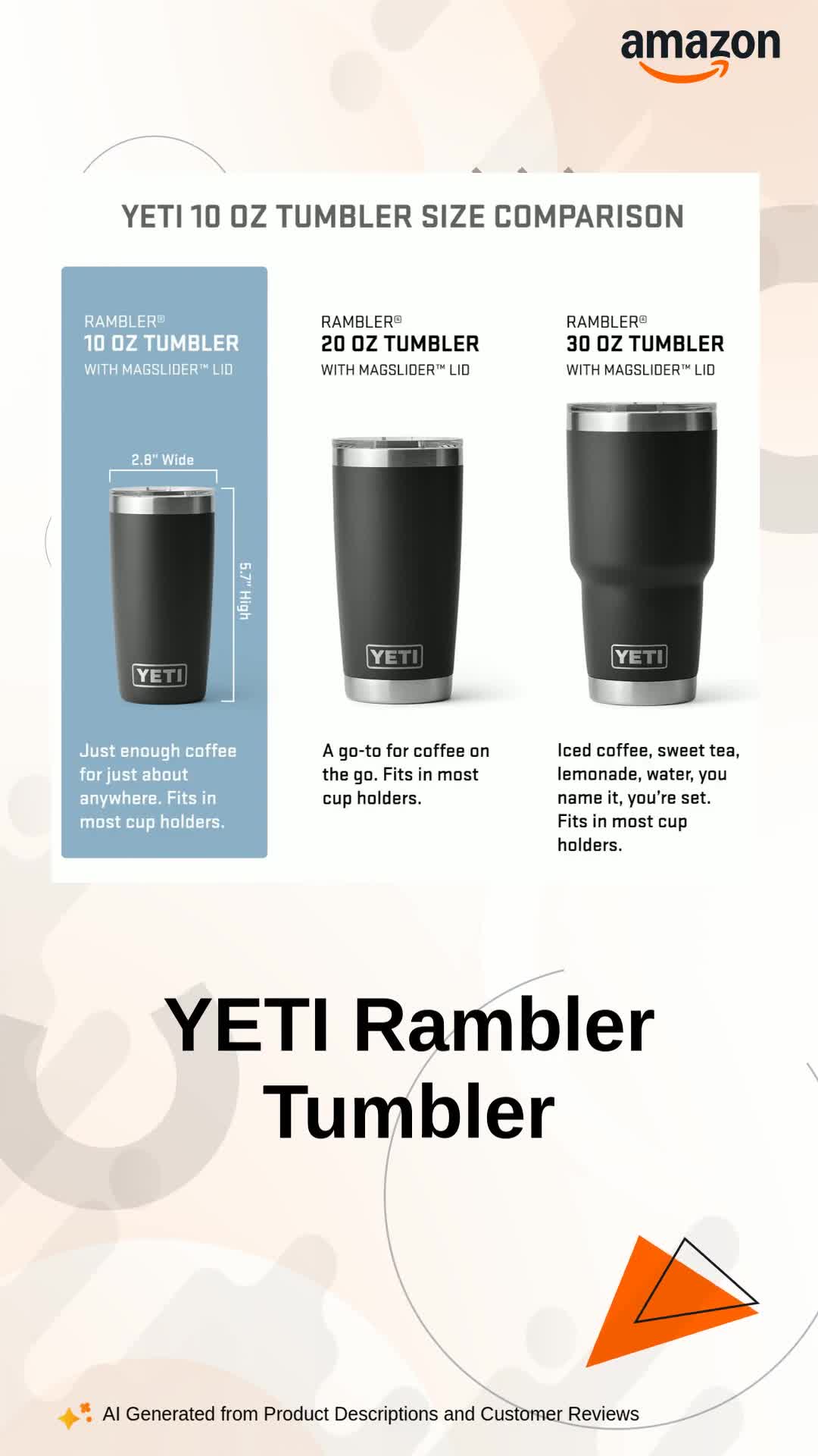 YETI 20oz、14oz、10oz & サーモス350ml Buy YETI Rambler 10 oz Tumbler, Stainless Steel, Vacuum Insulated