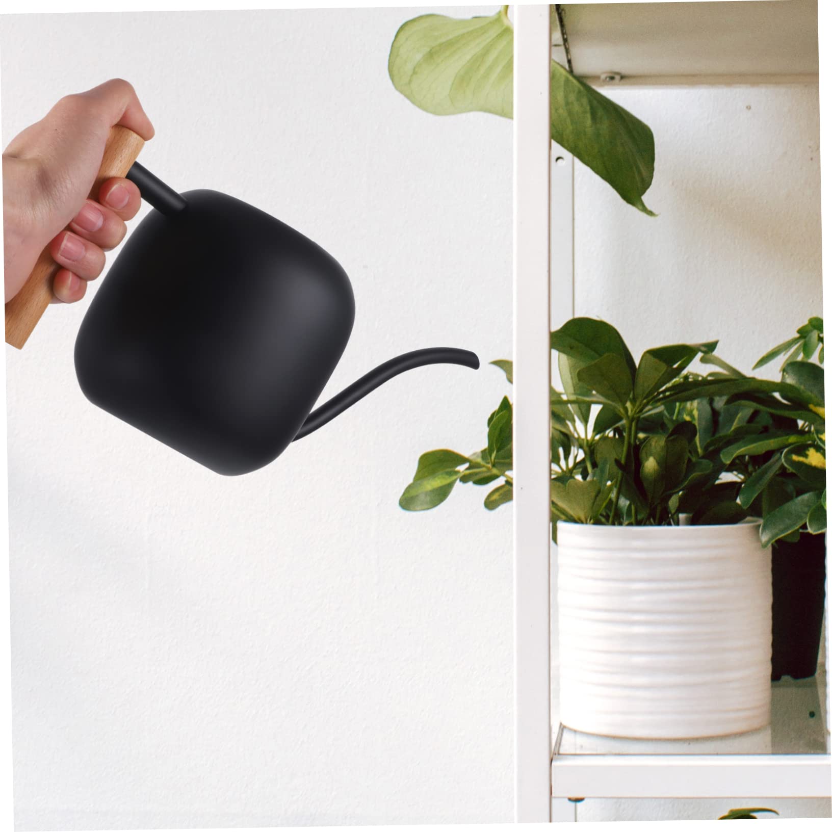 TOYANDONA Longue Bouche arrosoir Pouvez arrosoir de Jardin Joli arrosoir pour Plantes d'intérieur Petit arrosoir pour Plantes d'intérieur arrosoir Plantes d'intérieur Acier Inoxydable Noir