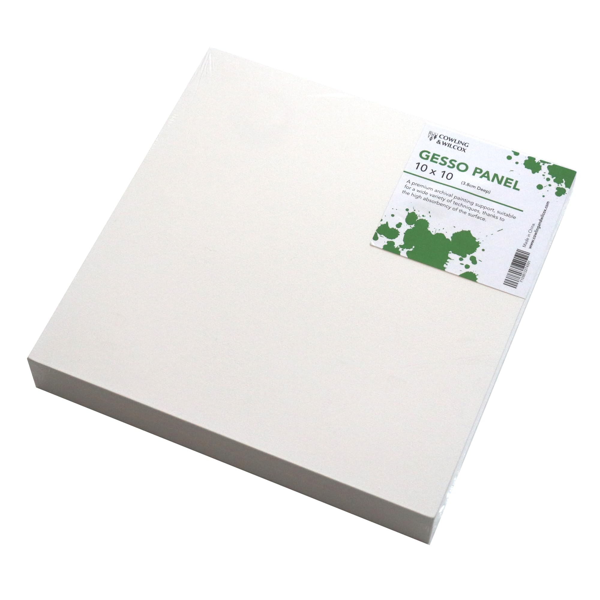 Cowling & Wilcox Primed Wooden Gesso Panels | Deep Edge Cradled Painting Support | Ideal for Acrylics, Oil Colours and Mixed Media Work (16 x 20)