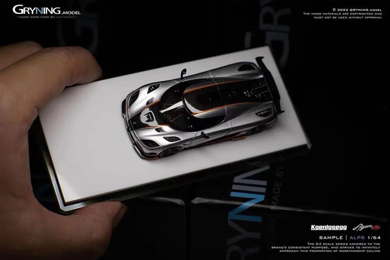 Metallo Scala Replica 1 64 Koenigsegg Agera RS Modello In Resina Auto Artigianato Decorazione Collezione Giocattolo(Argento)