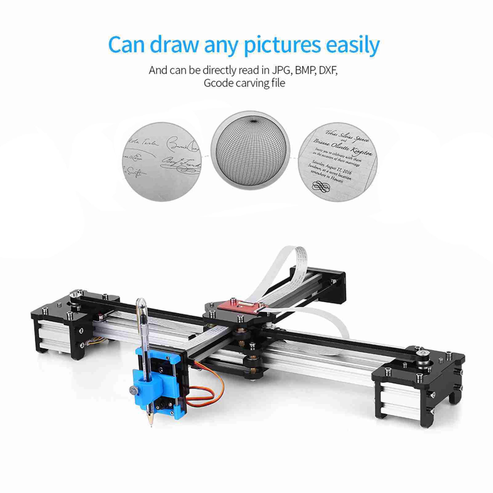 Plotter Pen Drawing Robot Robot Máquina de Dibujo Ensamblado para Escribir Silver (Enchufe de la UE)