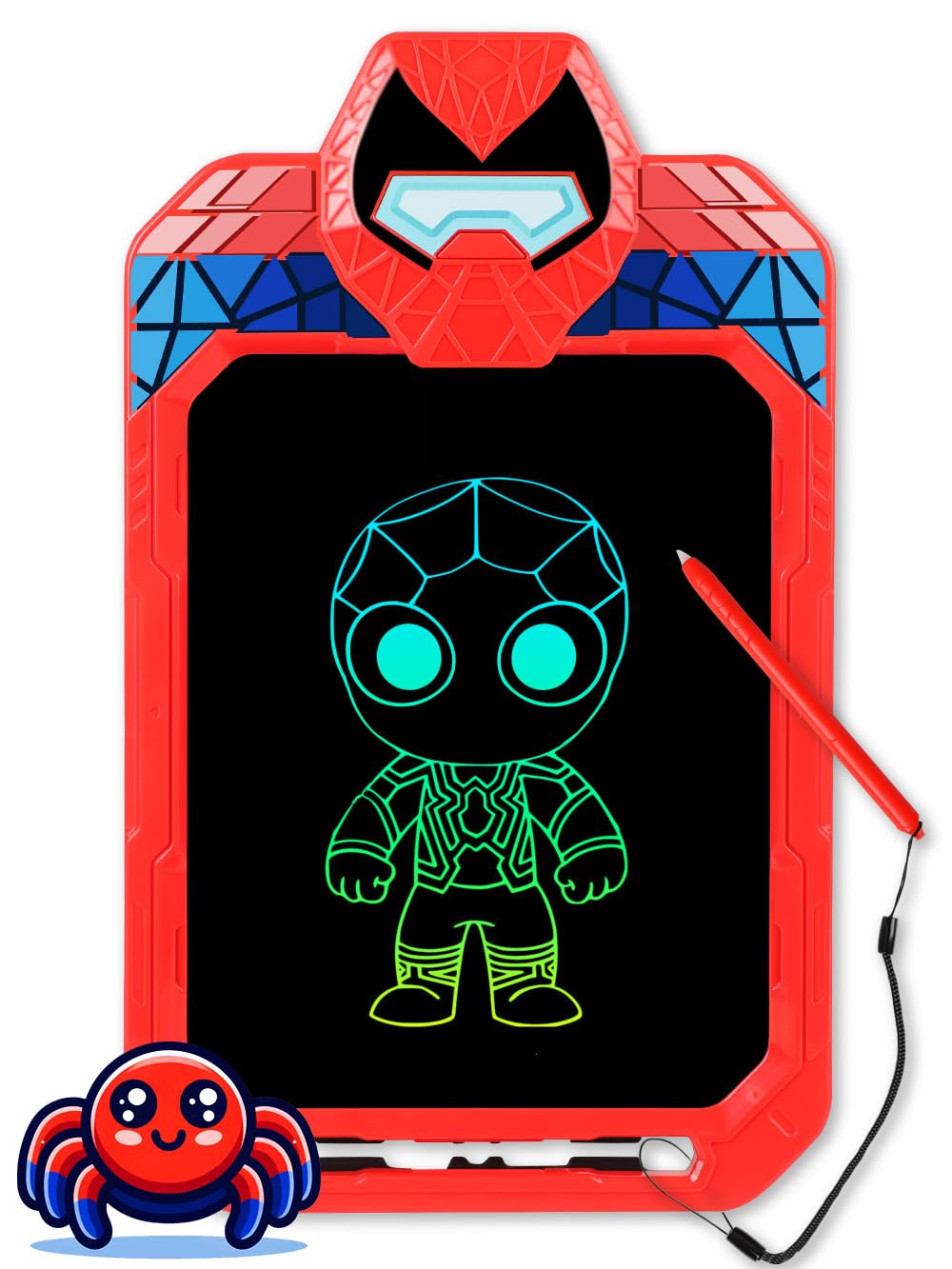 LCD Writing Tablet for Kids 10 Inch Spider Hero for Toddler 3 4 5 6 7 8 - Paint, Doodle Board, Drawing Pad - Travel Toys, Road Trip Car Activities, Birthday Christmas Gift Boys & Man