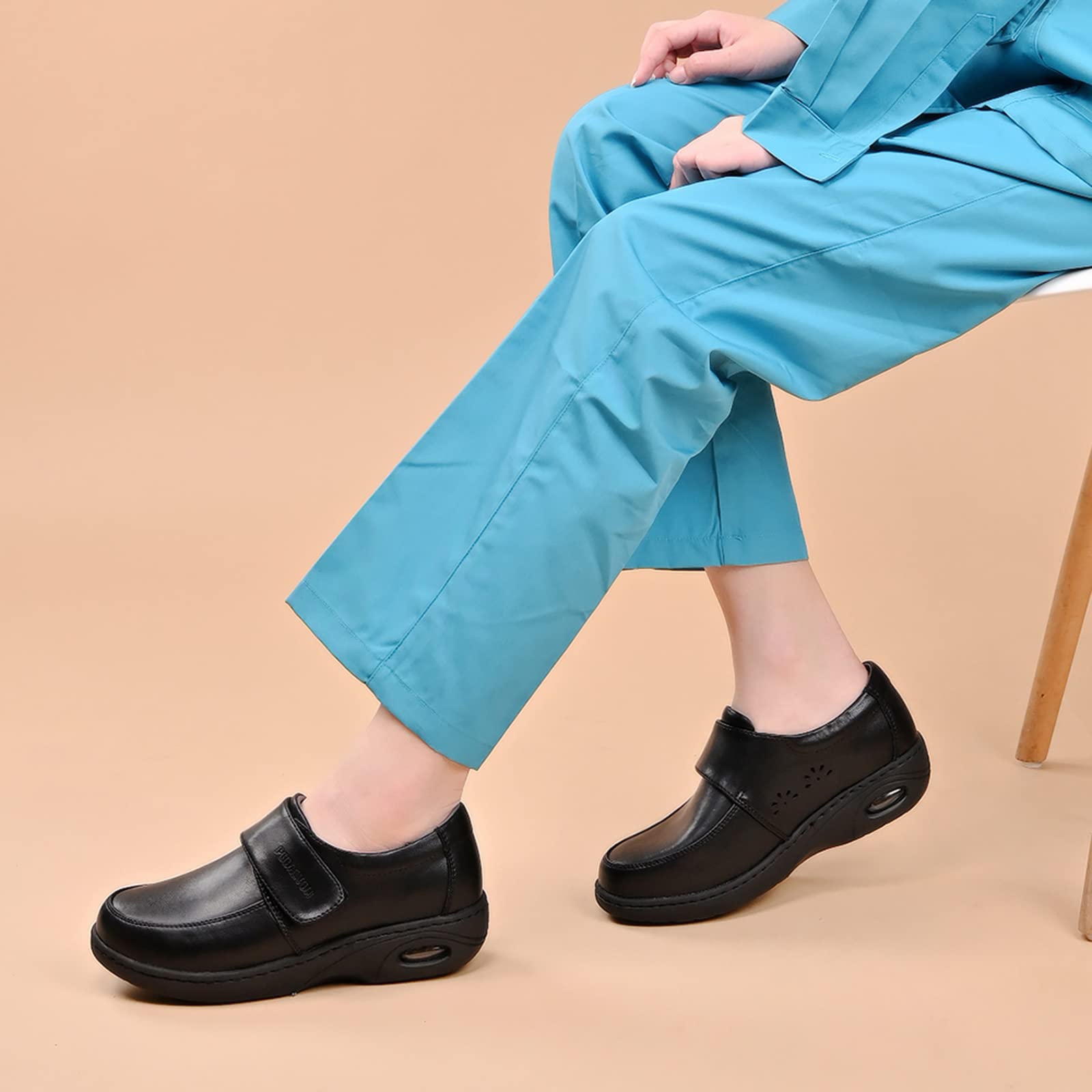 PEDASVON Women's Healthcare Nursing Shoes Lightweight Comfortable Nurse Shoe Footwear Restaurant Loafer Waterproof Work Shoes, Black-209, 8