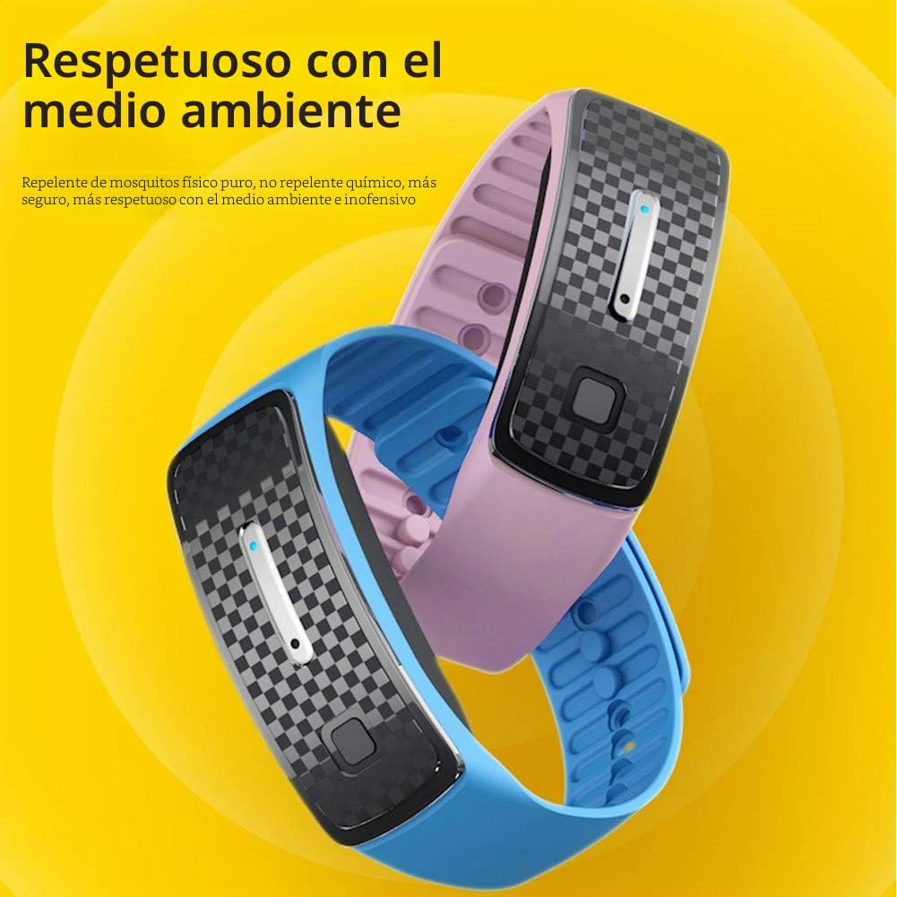 Pulsera Repelente DE Ajustable Modaza DE Muñeca Repelente Ultrasónica, 150H USB RECARGEBLE REPELLENTE DE INSECTOS, Bandas DE Mosquitos, Pulsera Anti -Mosquitos para Niños para