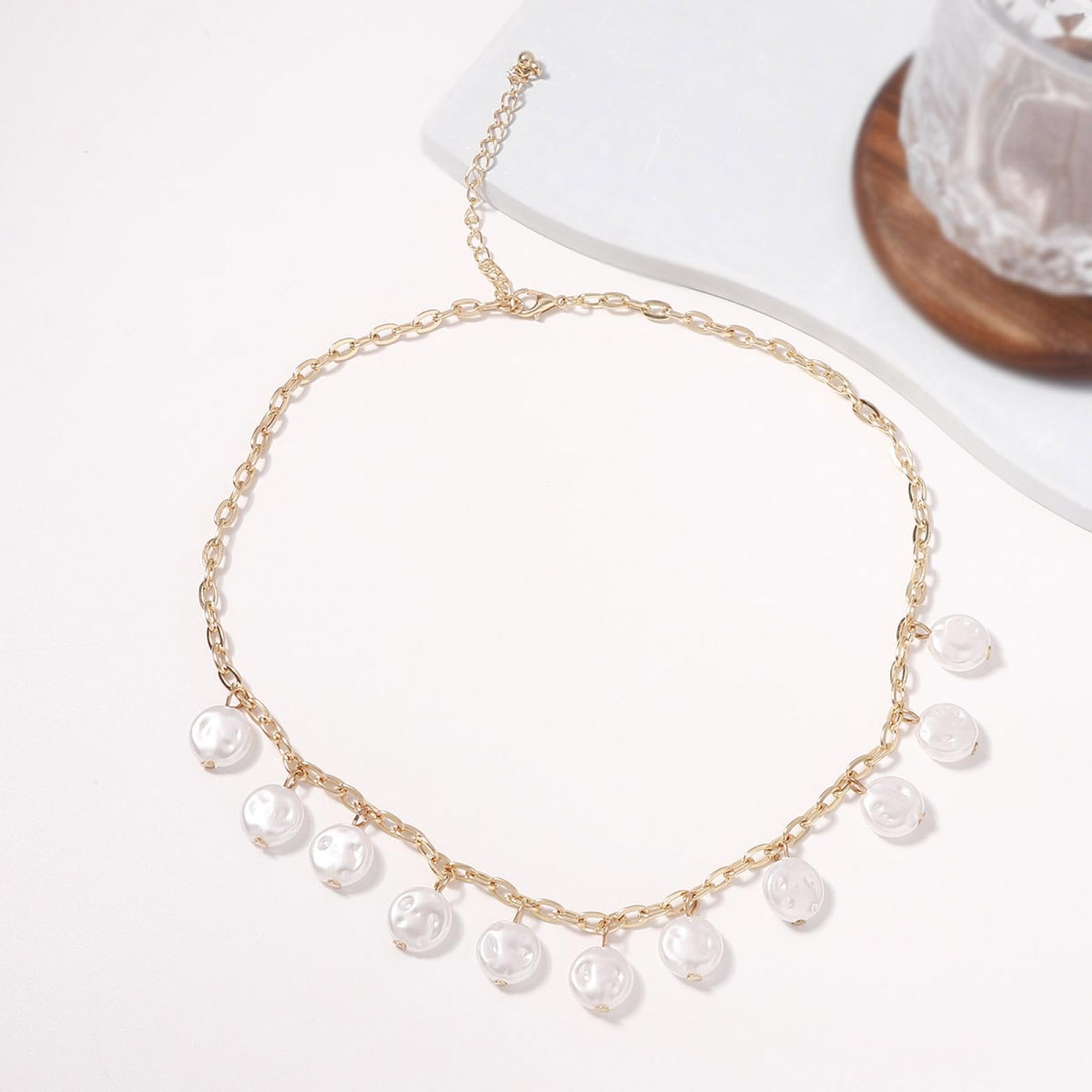 Anhänger Kette Männer Frauen Schmuck Böhmian Minimalistische Nachahmung Perlenkette