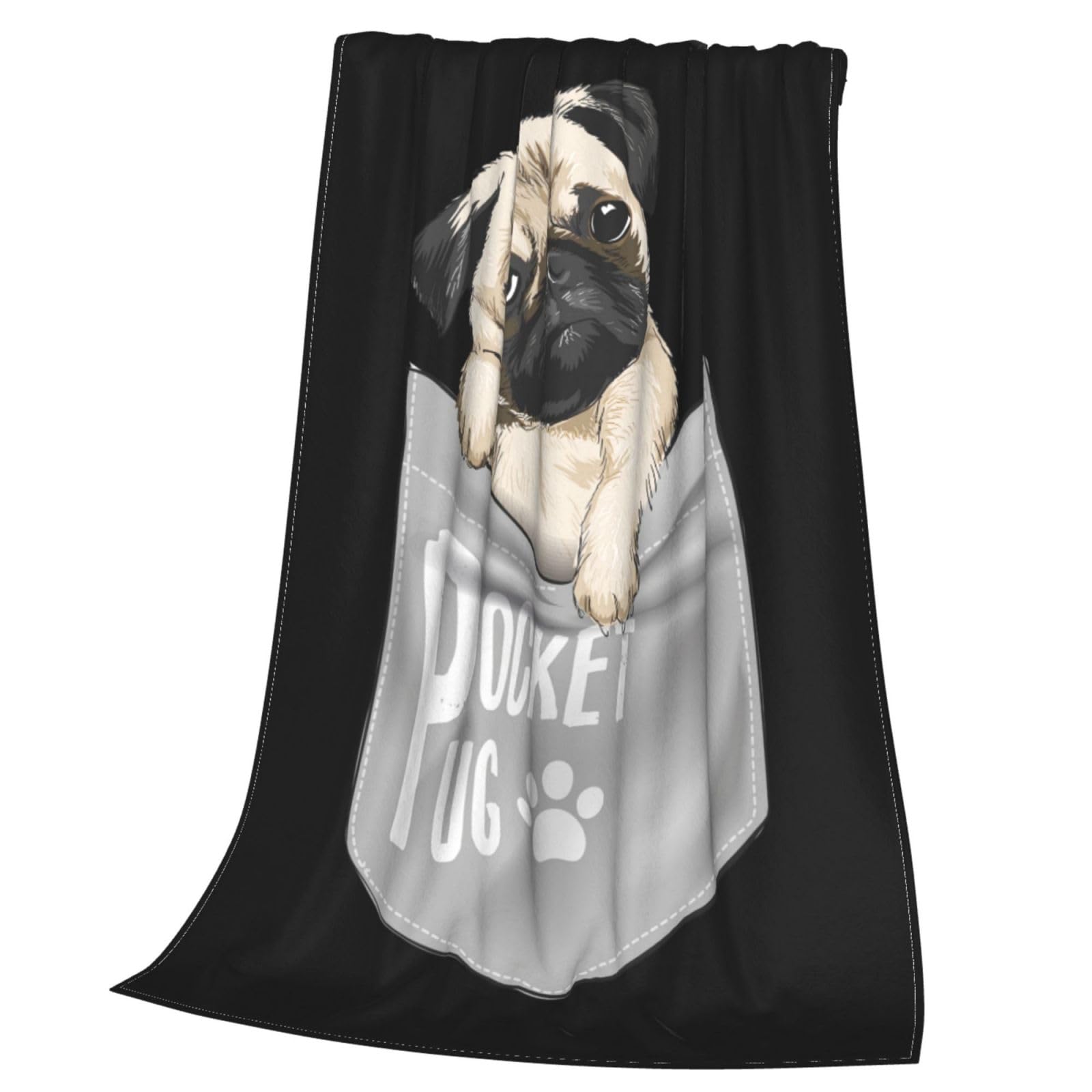 Amazon｜ブランケット パグ ポケット ぱぐ 犬 フランネル ふんわり