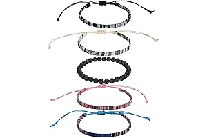 5pcs Mens Bracelet Ankle Set, Waterproof Ankle String Bracelets