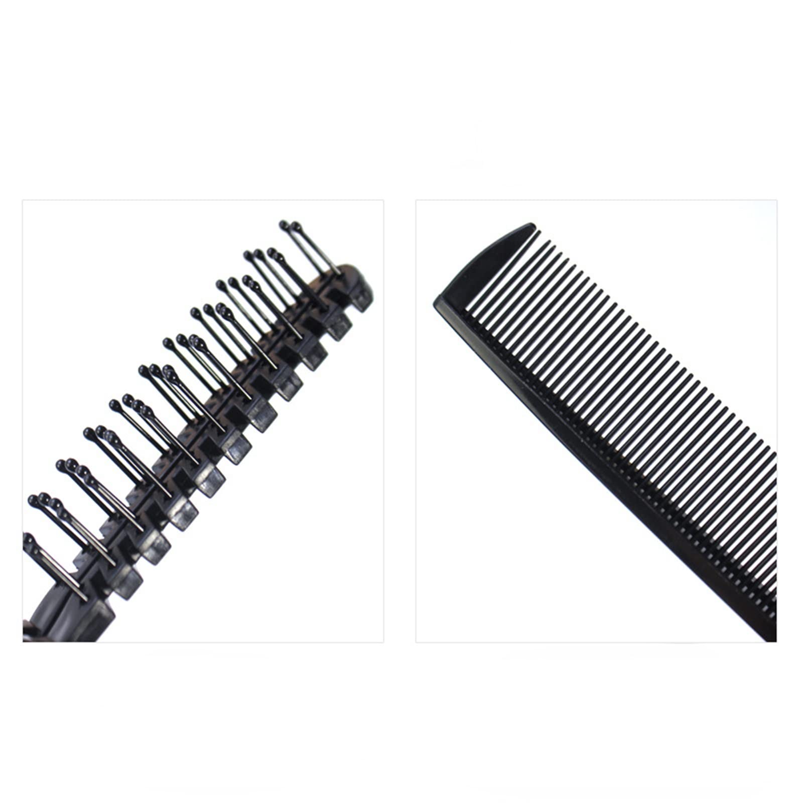 DieffematicSZ Grzebień Plastic Folding Comb Hair Comb Plate Hair Comb Modelling Comb Close Tooth Comb Travel Compact And Portable (Color : Schwarz)