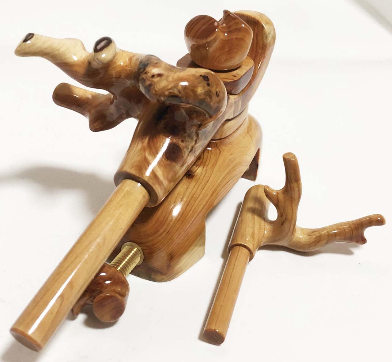 【全国無料，安い】 ★山桧★ 天然木　弓形万力　収納袋付き 竿受あり　ヘラブナ　山桧 G53