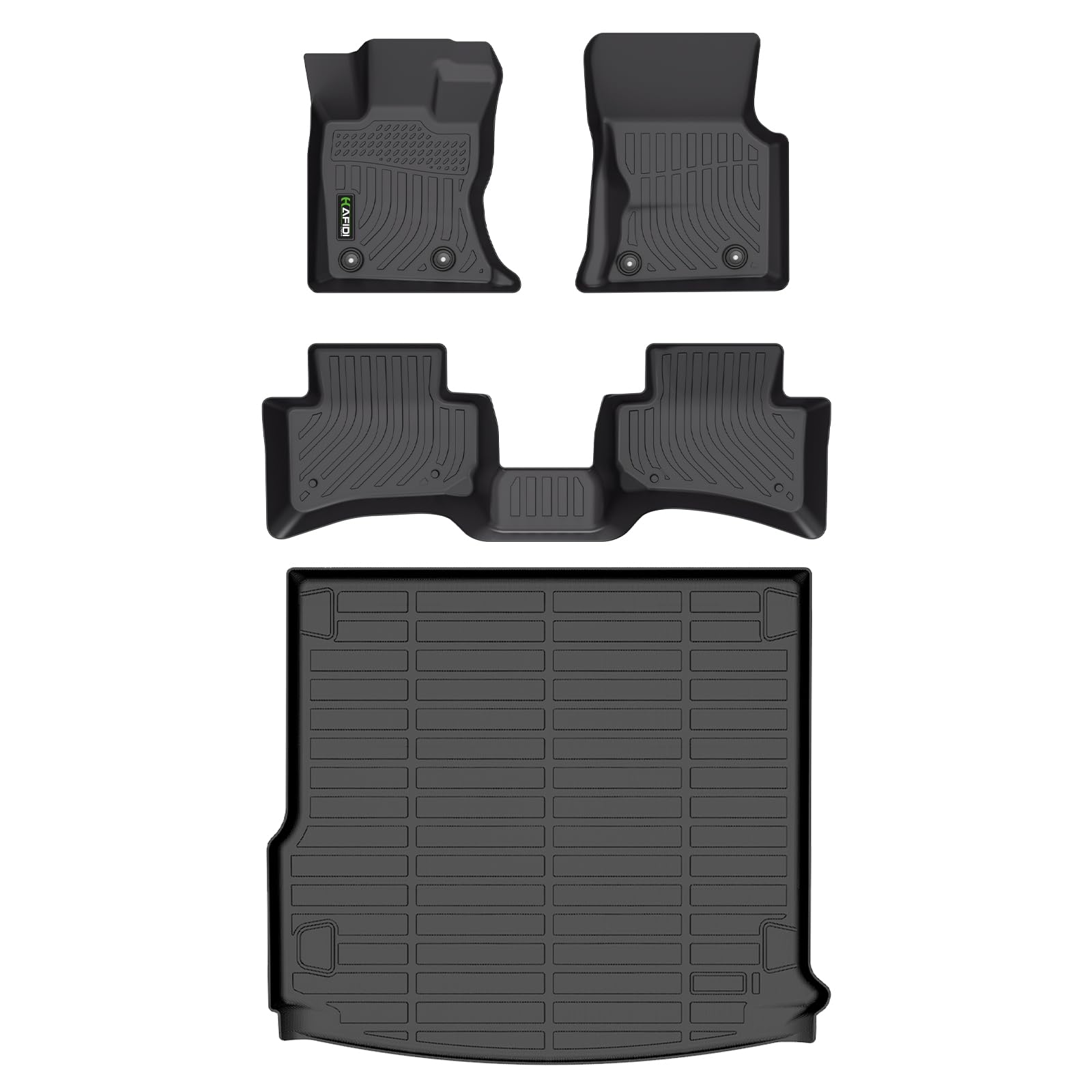 Floor Mats & Cargo Liner Custom for Range Rover Velar 2021-2026 Set | Custom Fit, All Weather Protection, Non-Slip, Automotive Floor Liners, Raised Edge, Full Set Accessories, TPE, Black 21) For Range Rover Velar 2021-2026 Set