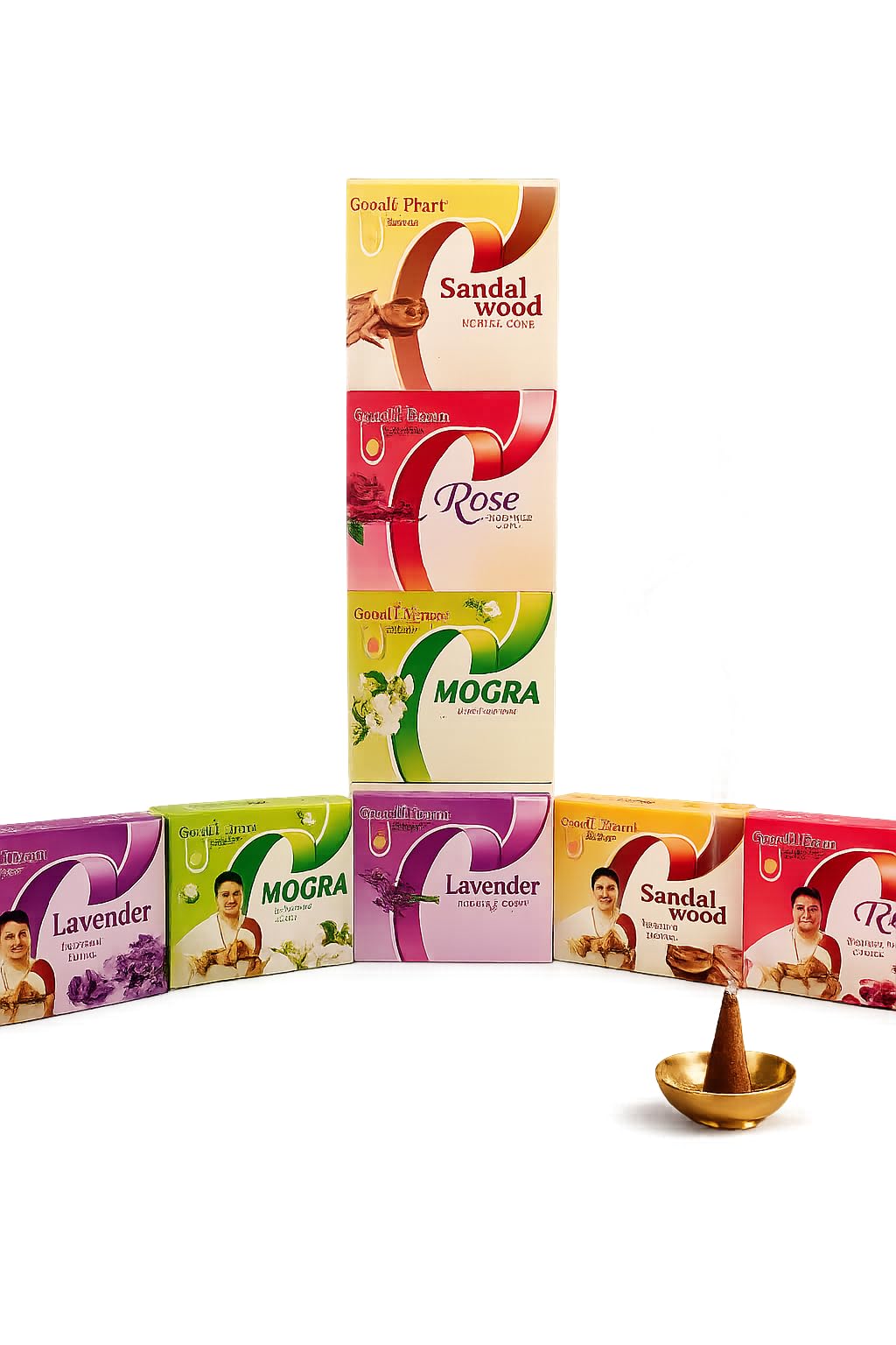 Premium Incense Cones Combo Pack | Sandalwood, Rose, Mogra & Lavender Fragrances | Long Lasting Dhoop Cones for Pooja, Meditation, Home & Office-image-35