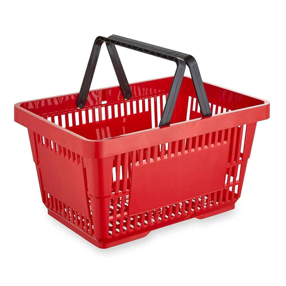 D.i.l 5 X Red Retail Shop Supermarkets Tier Stacking Plastic Baskets Basket 21 Litre (5 X Red)