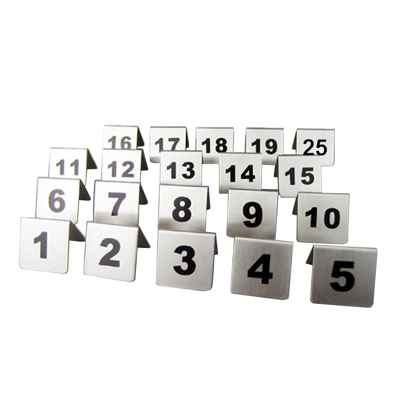 Placas De Números De Acero Inoxidable, Carteles For Asientos De Escritorio | Reutilizables, impermeables y resistentes al aceite, resistentes y duraderos, apilables, con bordes redondeados(8*6cm)