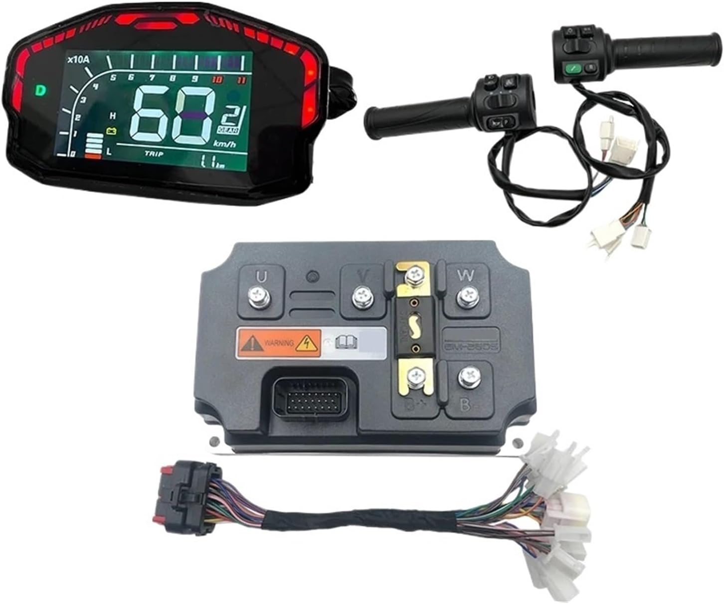 Fardriver Controller EM260S Boost 500A 7KW FOC Controller with DKD CAN-Bus Display Throttle for Electric DC Hub/Mid-Drive(for Hub Motor)