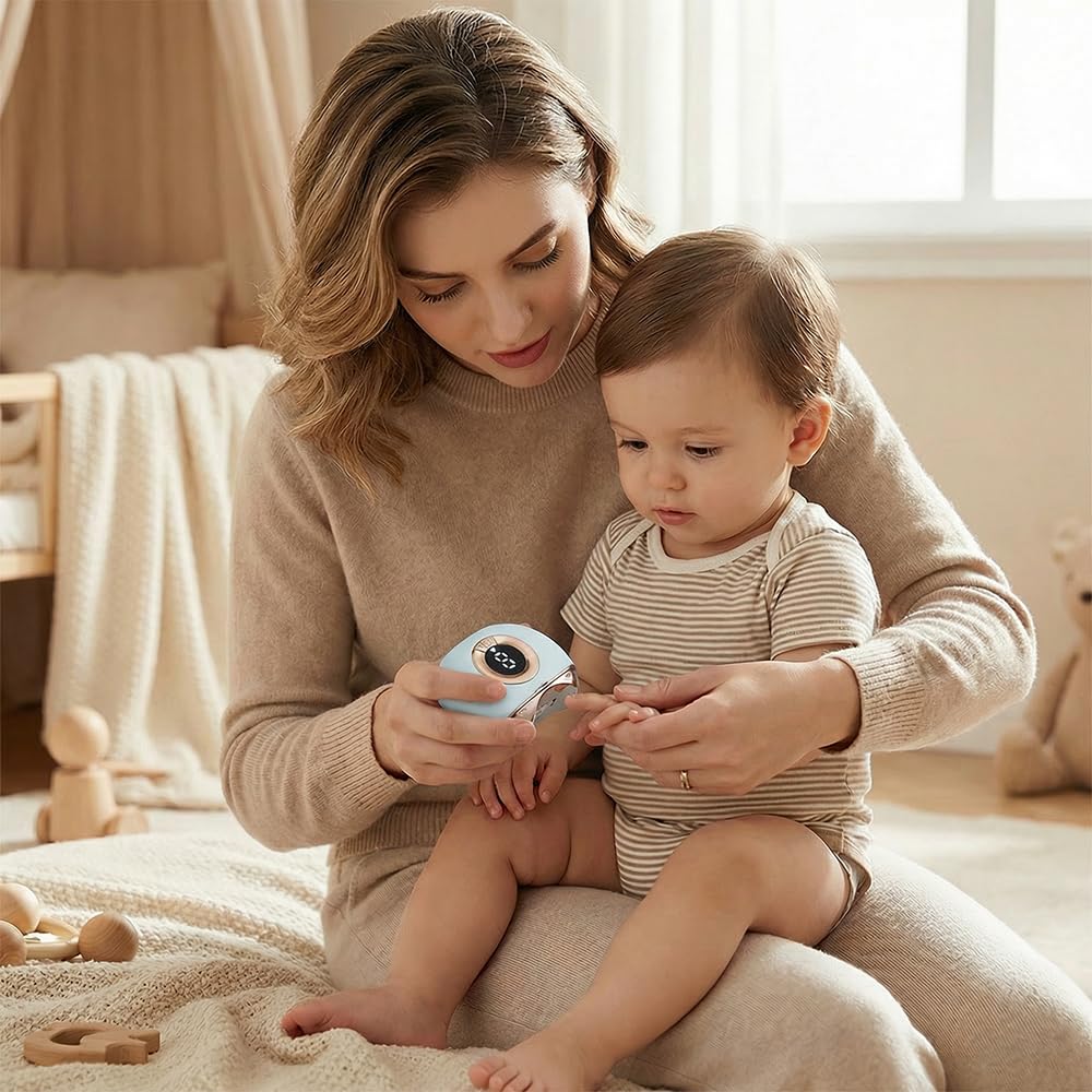 Kytpyi Cortauñas Electrico, Corta Uñas Electrico, Cortauñas Inteligente con 3 Velocidades Ajustable, Iluminación LED, Recargable Automático Corta Uñas para Adultos, Personas Mayores y Niños (Azul) — view 6