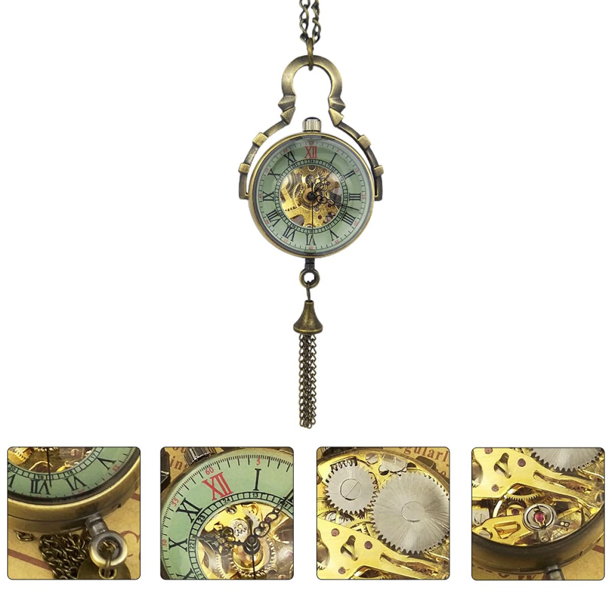 Retro Mechanische Taschenuhr Mit Kette Hohler Kugel Anhänger Aus Vintage Herren Uhr Für Arbeit Und Geschenk