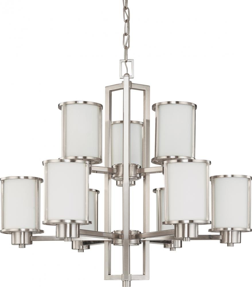 Nuvo60/2855 Nine Light Chandelier, Unknown, Brushed Nickel