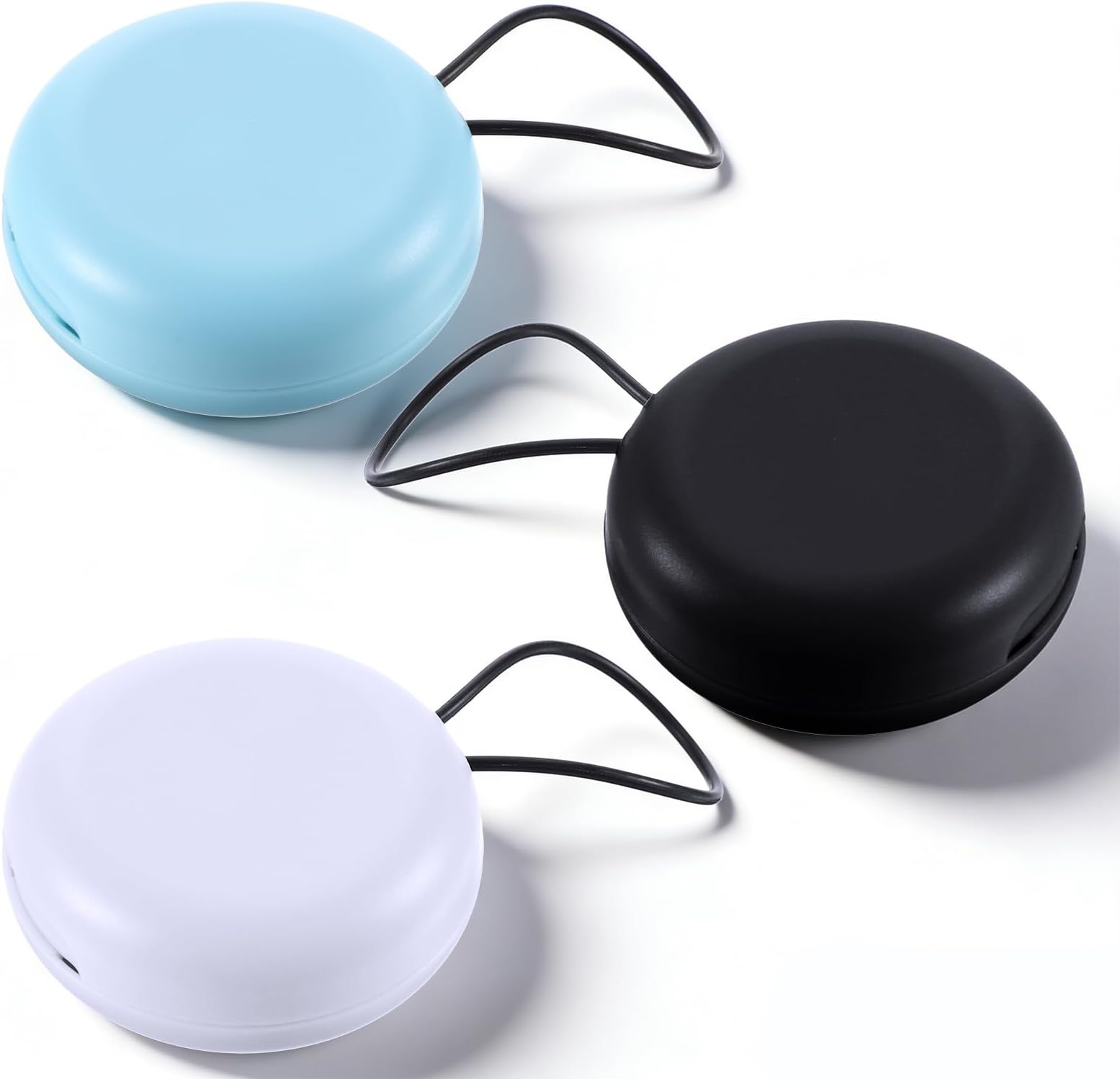 3 Pcs Ear Plug Case, Portable Earplug Case, Mini Round ABS Plastic Ear Plug Holder with Lanyard for Earbuds, Pills, Trinkets, Travel, Business Trip