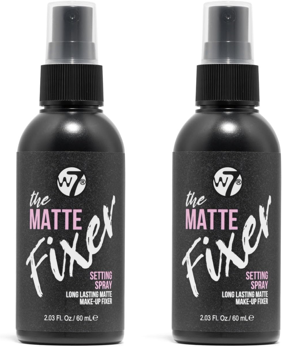 W7 The Fixer Makeup Setting Spray - Matte Finish - Long-Lasting, Ultra-Fine Formula - Cruelty Free and Vegan - 2 Pack