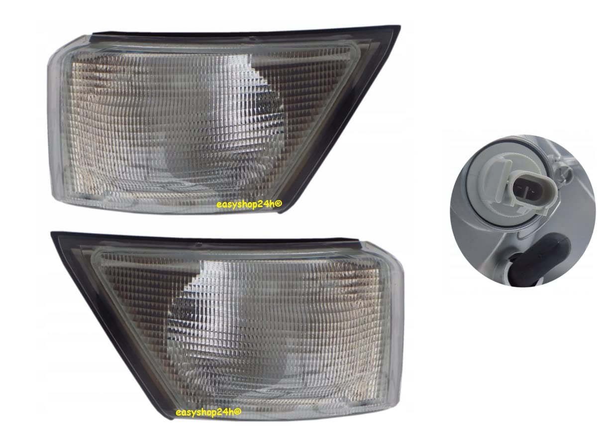 Set 2 Fanale Fanalino Freccia Anteriore Sinistro e Destro Per Daily S2000 MK3 da 1999 a 2005 Luce Indicatore Di Direzione Lampeggiatore Bianco