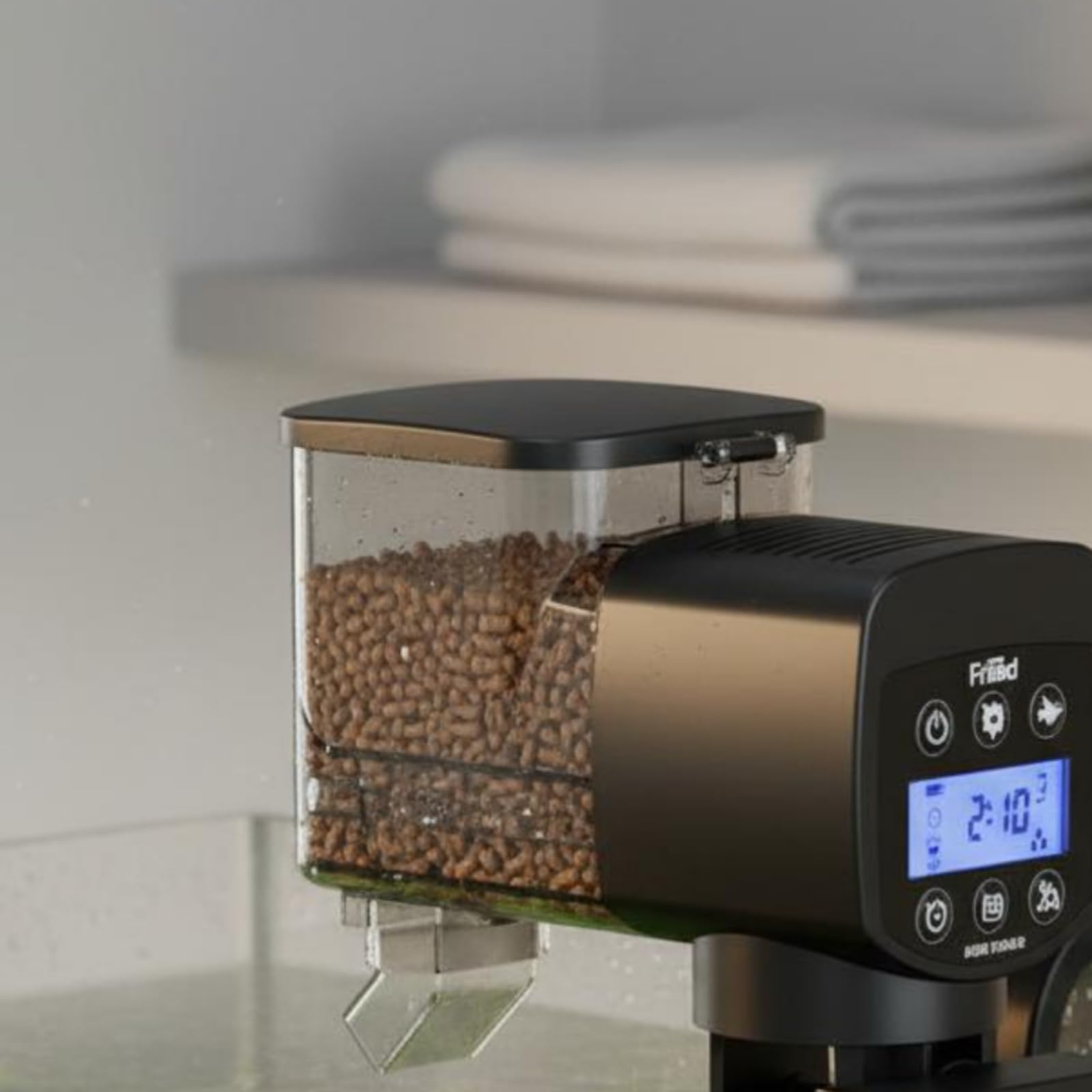 Alimentatore Automatico WY-350Y Acquario 500 Ml Dispenser Mangime Pesci Dosaggio Preciso Schermo LCD
