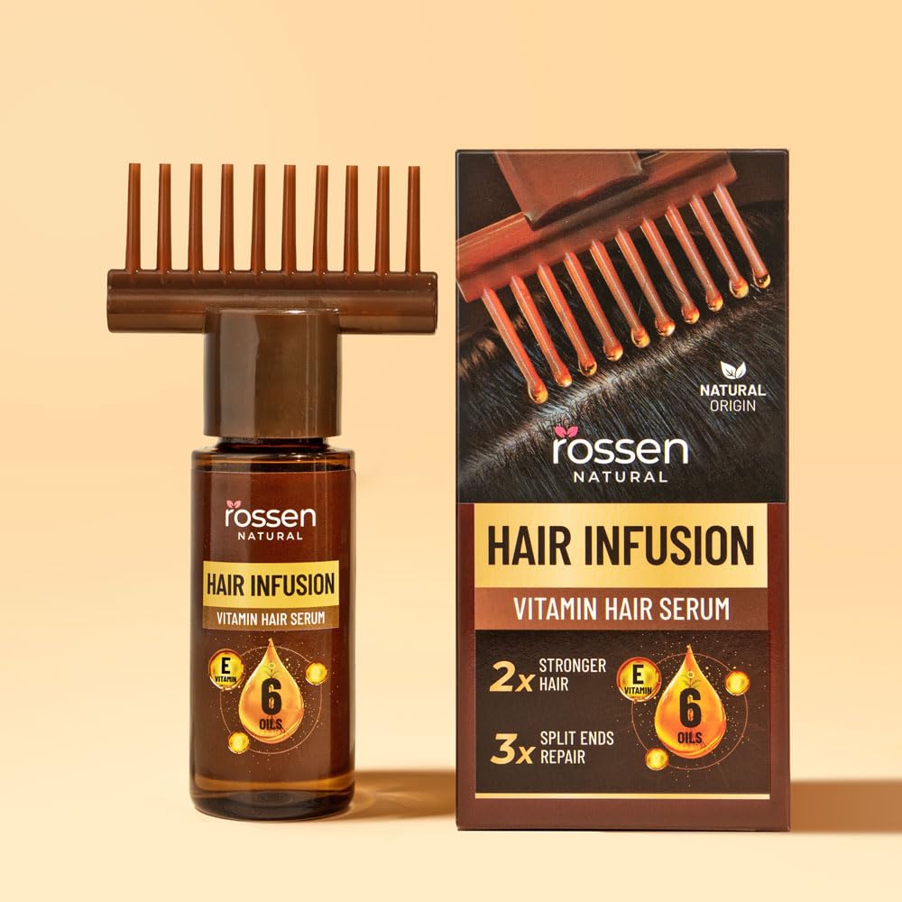 Rossen Hair Infusion Set – Trattamento Anticaduta Capelli, Favorisce la Crescita, con Olio di Argan & Zenzero, Formula 4 in 1 con Ingredienti Naturali, Rinforza e Nutre