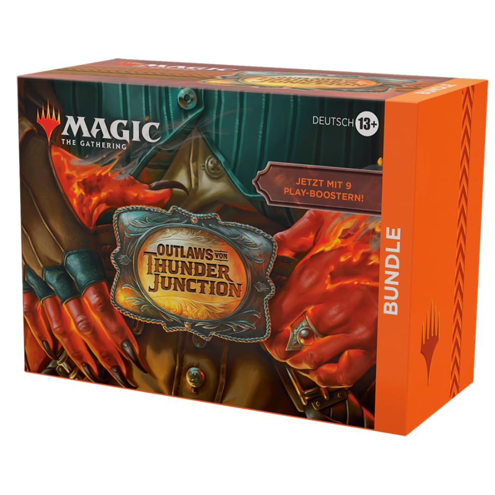Magic: The Gathering - Outlaws by Thunder Junction Bundle - 9 Play Boosters, 30 Country Maps + Exclusive Accessories