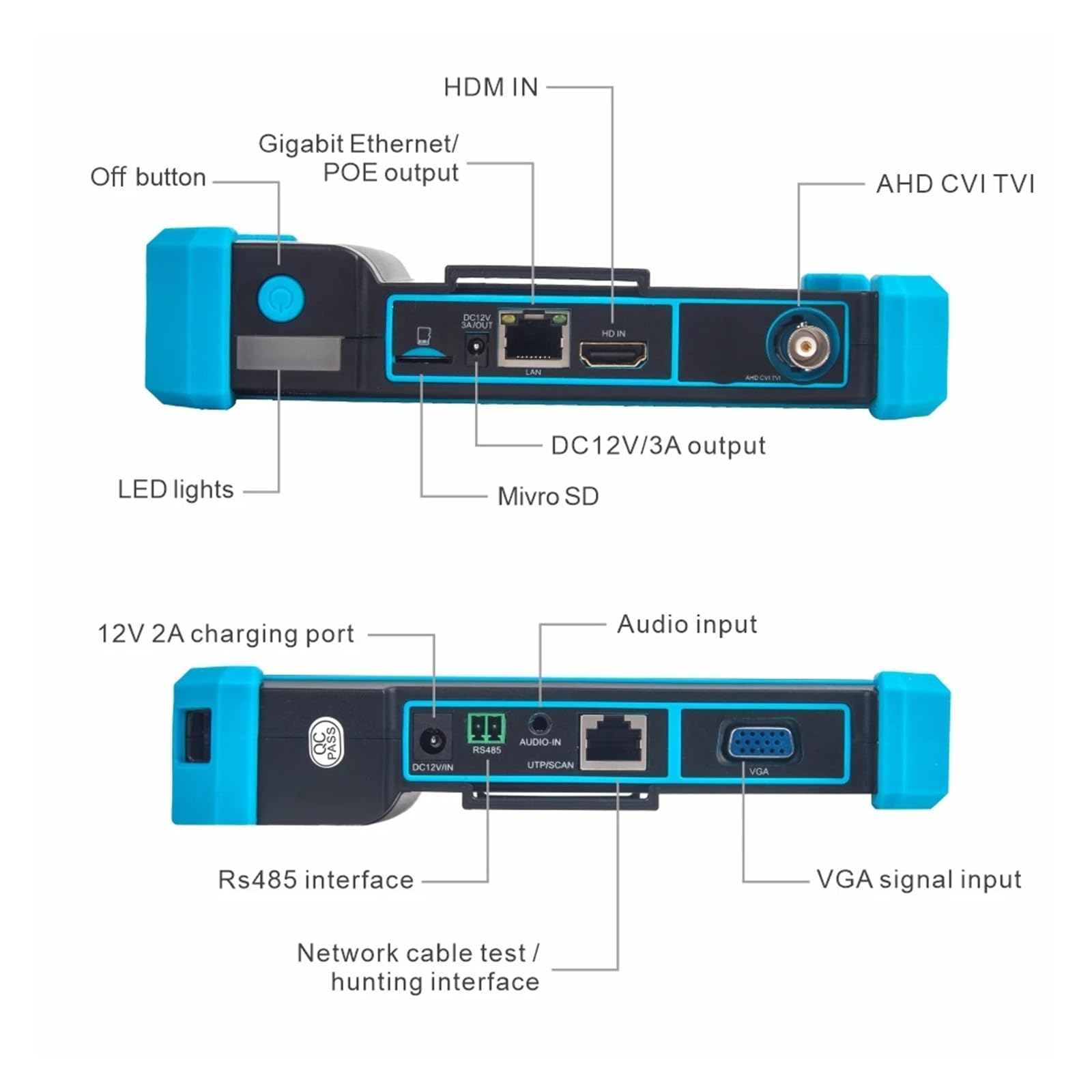 Nf-715 IPC Tester CCTV 5,4 cala 4K 1080P 8MP AHD CVI TV SDI z wejściem Hdmi Monitor Tester kamery IP Test CFTV Wysoka czułość, niski błąd