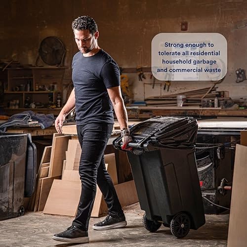 Miniatura 3 de Plasticplace Bolsas de basura de 40 a 45 galones  2.3 mil  Revestimientos negros resistentes  40 x 46 pulgadas (50 unidades)