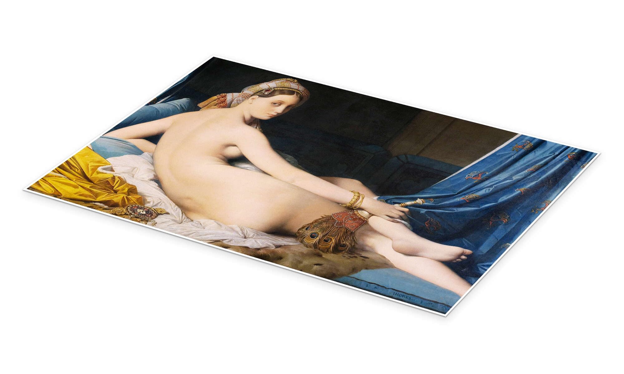 Posterlounge La grande odalisca Poster | 150 x 100 cm di Jean-Auguste-Dominique Ingres Quadri Decorazione per pareti